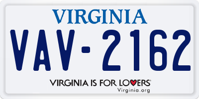VA license plate VAV2162