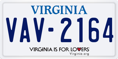 VA license plate VAV2164