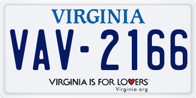 VA license plate VAV2166