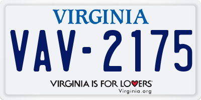 VA license plate VAV2175