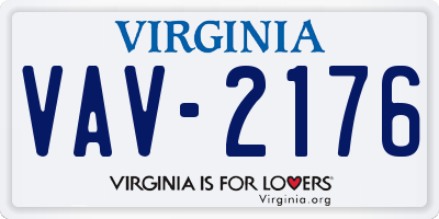 VA license plate VAV2176