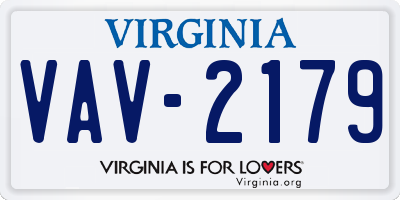 VA license plate VAV2179