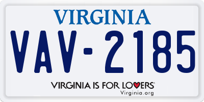VA license plate VAV2185
