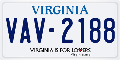 VA license plate VAV2188