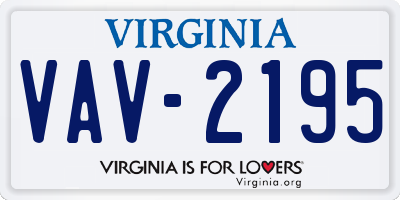 VA license plate VAV2195