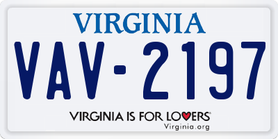 VA license plate VAV2197