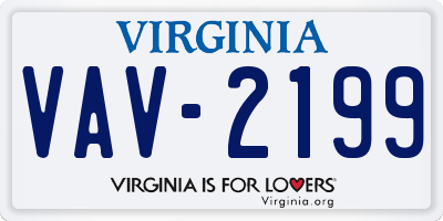 VA license plate VAV2199