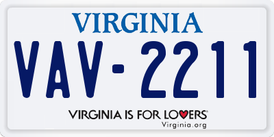 VA license plate VAV2211