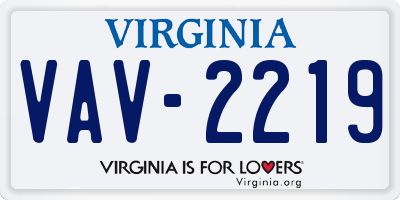 VA license plate VAV2219