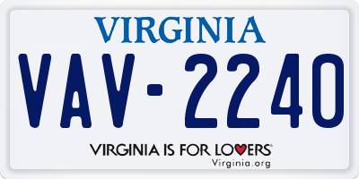 VA license plate VAV2240