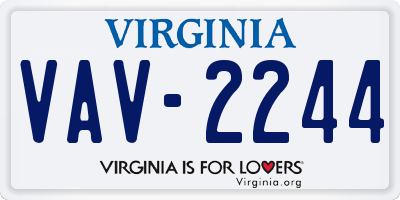 VA license plate VAV2244