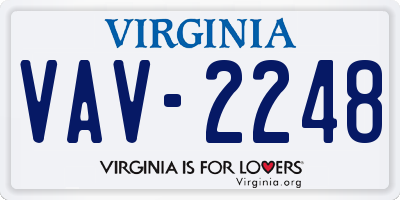 VA license plate VAV2248