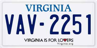 VA license plate VAV2251