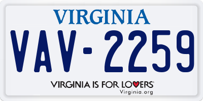 VA license plate VAV2259
