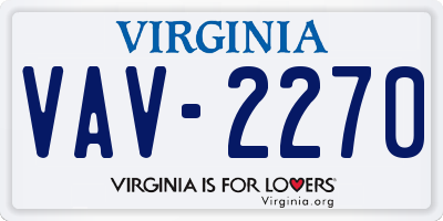 VA license plate VAV2270