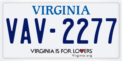 VA license plate VAV2277