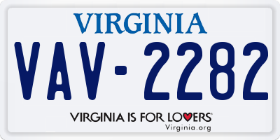 VA license plate VAV2282