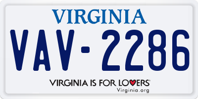 VA license plate VAV2286