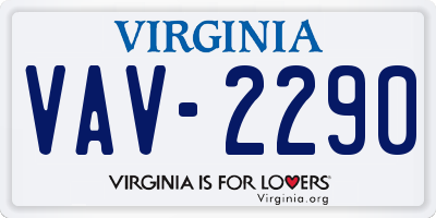 VA license plate VAV2290