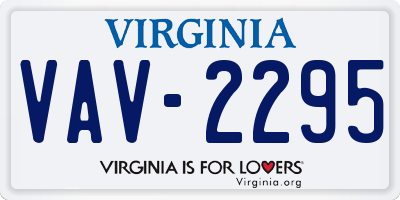 VA license plate VAV2295