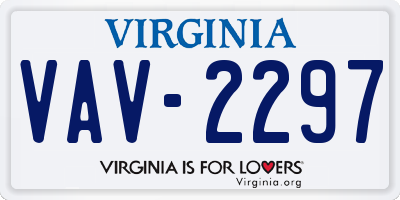 VA license plate VAV2297