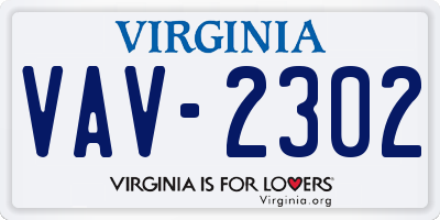 VA license plate VAV2302