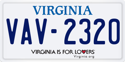 VA license plate VAV2320