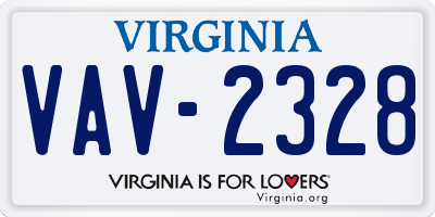 VA license plate VAV2328