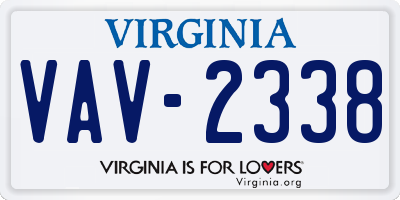 VA license plate VAV2338