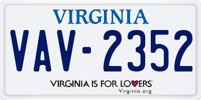 VA license plate VAV2352