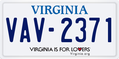 VA license plate VAV2371