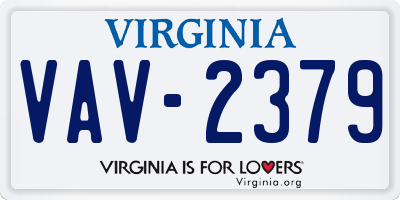 VA license plate VAV2379