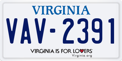 VA license plate VAV2391