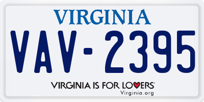 VA license plate VAV2395