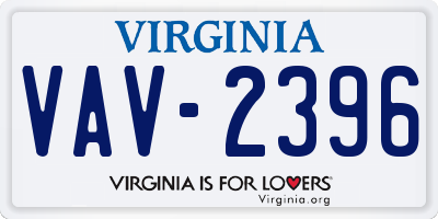 VA license plate VAV2396