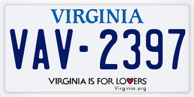 VA license plate VAV2397