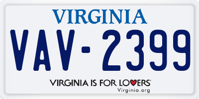 VA license plate VAV2399