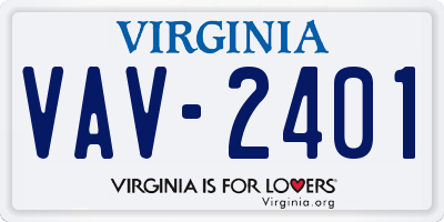 VA license plate VAV2401