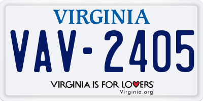 VA license plate VAV2405