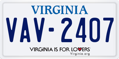 VA license plate VAV2407