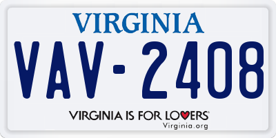 VA license plate VAV2408