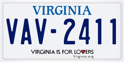 VA license plate VAV2411