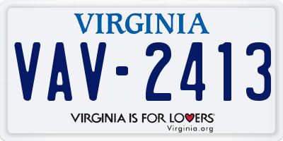 VA license plate VAV2413