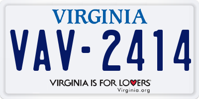 VA license plate VAV2414