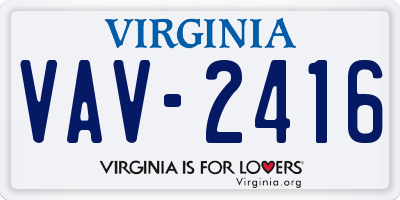 VA license plate VAV2416