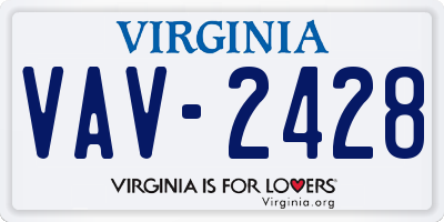 VA license plate VAV2428