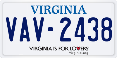 VA license plate VAV2438