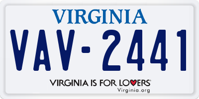 VA license plate VAV2441