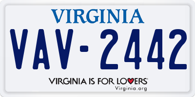 VA license plate VAV2442
