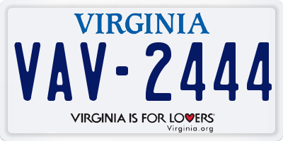 VA license plate VAV2444